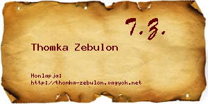 Thomka Zebulon névjegykártya
